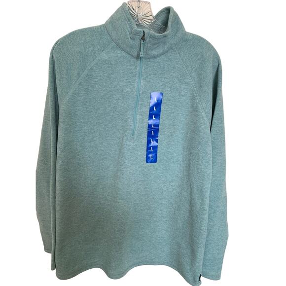 Eddie Bauer 1/4 zip Fleece pullover size large women's sea blue - Picture 1 of 6